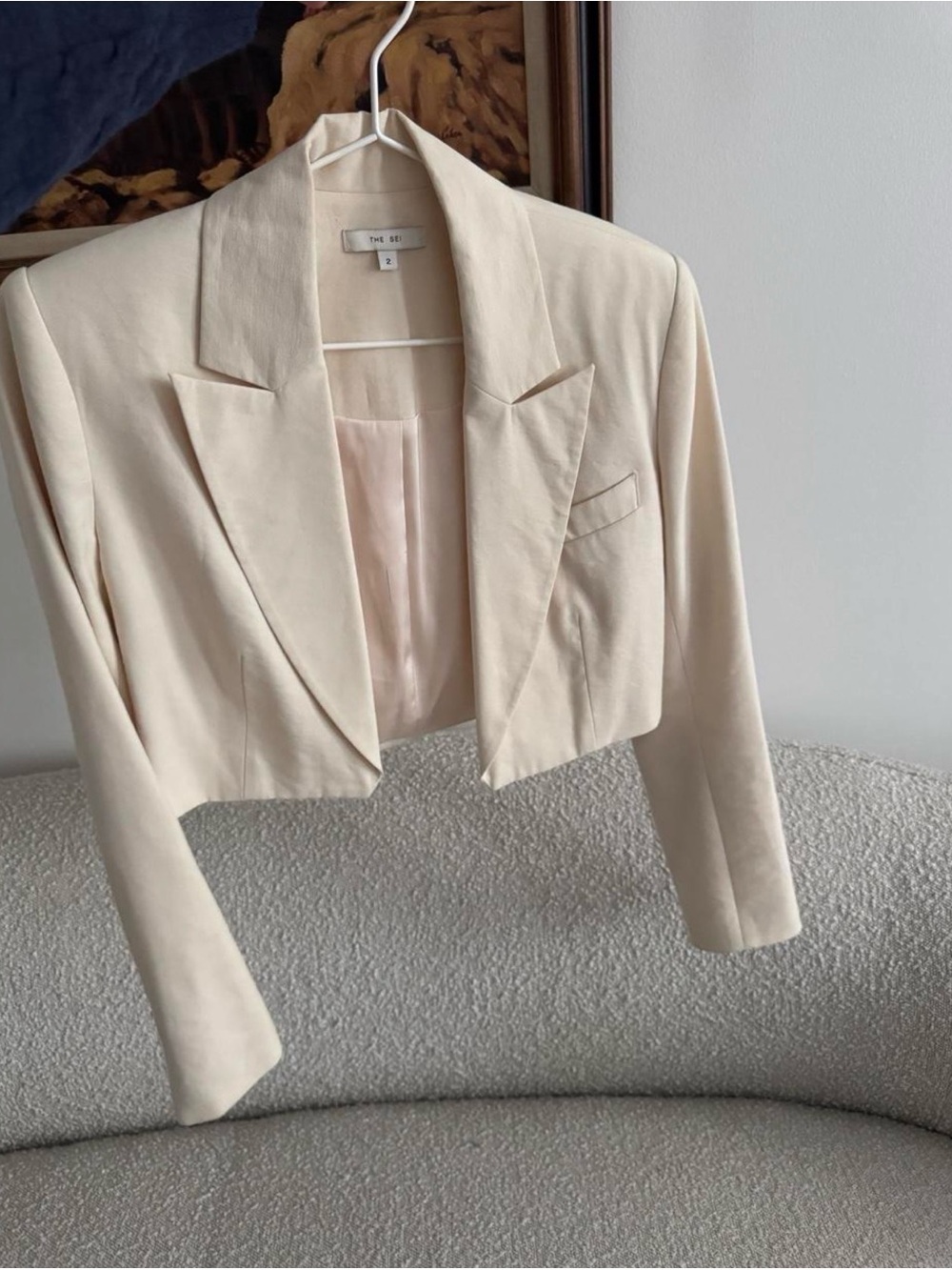 The Sei cream cropped blazer
